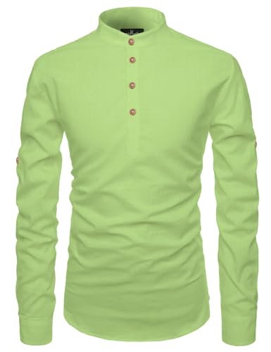 Image of Univibe Full Sleeve Chinese /Rounded /Mandarin Collar Pure Cotton Casual, Wedding, Party, Festival Stylish Short Length Slim fit Kurta Style Shirt for Men and Boys.