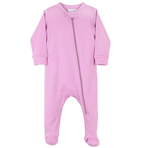 Feather Baby Girls Clothes Long Sleeve Pima Cotton Zipper Sleep 'N Play Footie Romper