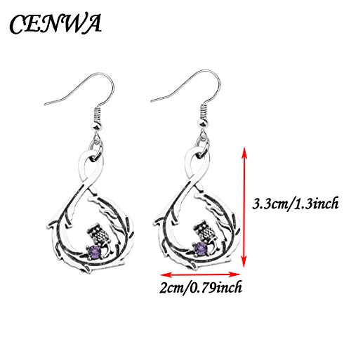 CENWA Scottish Thistle Drop Earrings Scottish Jewelry2