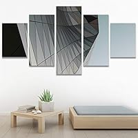 SIGNWIN 5 Panel Canvas Wall Art Abstract Colorful Hallway Industrial Lights Modern Artwork for Home Decorations Ready to Hang - 60