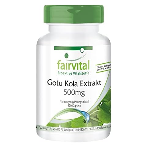 Fairvital | Gotu Kola Kapseln - 500mg Centella Asiatica Extrakt pro Kapsel - HOCHDOSIERT - VEGAN - 120 Kapseln Cover