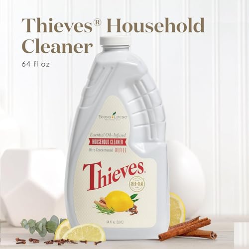 Image of Young Living Thieves Household Cleaner Refill - 64 fl oz - All-Surface Home Cleaner - Plant-Based - Pet-Safe Formula - Water and Essential Oil Infused