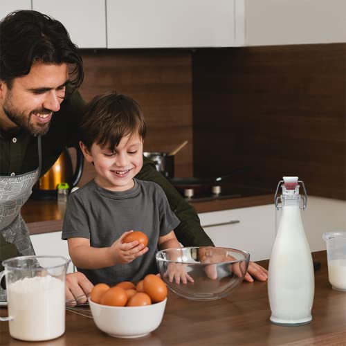 Nevlers 12 Pk|17 Oz Glass Bottle Set With Airtight Swing Top Stoppers | Home Brewing Bottles For Kombucha, Beer, Water Kefir, Limoncello | Swing Top Glass Bottles Includes Brush, Funnel & Marker #TOP3