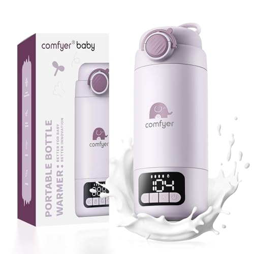 Comfyer BW02 Calientabiberones Calienta biberones Portátil con Batería 16000mAh y Esterilizador Integrado Calentador Rápido para Leche y Agua, 2 Modos de Calentamiento, 500ml Ideal para Casa y Viajes