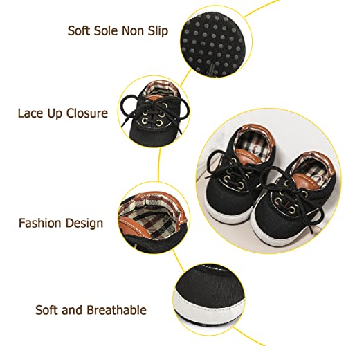 Image of Infant Baby Boys Girls Canvas Sneaker Toddler Slip On Anti Skid Newborn First Walkers Candy Shoes for 0-18 Months