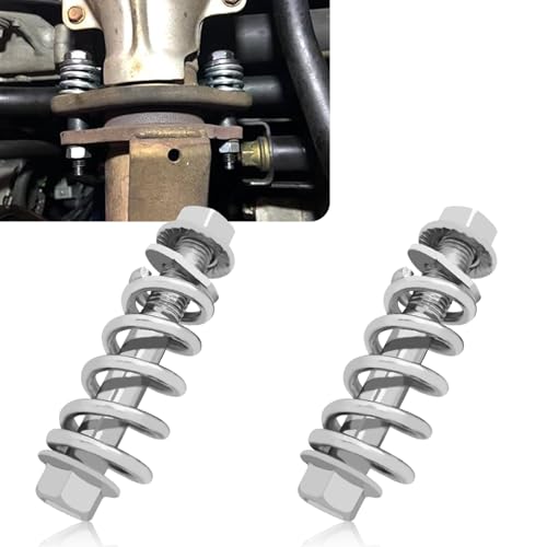 QKYS 2PCS M10x1.25 Exhaust Manifold Bolts Exhaust Flange Bolts Muffler Repair Kit with Springs for Automotive Exhaust Manifold Gasket Reduce Vibration Car Accessories Universal for Most Cars