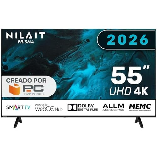 Nilait Prisma Smart TV UHD 4K con WebOS, HDR10 y HLG, MEMC y ALLM, Dolby Audio, WiFi y Bluetooth, HDMI 2.1, Televisor LED (32, Pulgadas)