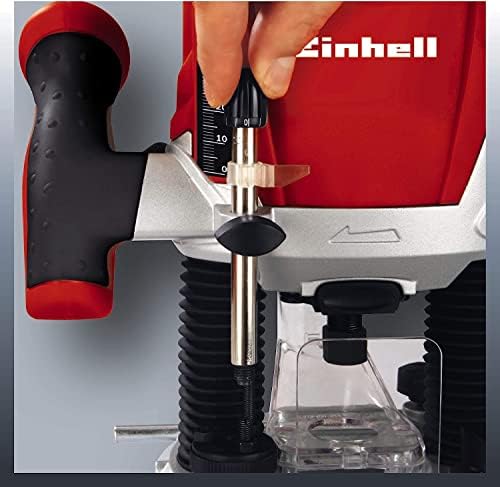 Bild 5 - Einhell Oberfräse TE-RO 1255 E (1200 W, Spannzange Ø 6 und 8 mm, 55 mm Hubhöhe, elektronische Drehzahlregulierung, Spindelarretierung, einfacher Werkzeugwechsel) Rot/Schwarz