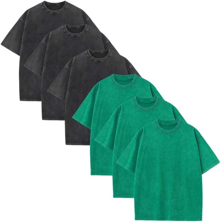 6 Pack Oversized Tshirts Short Sleeve Tees
