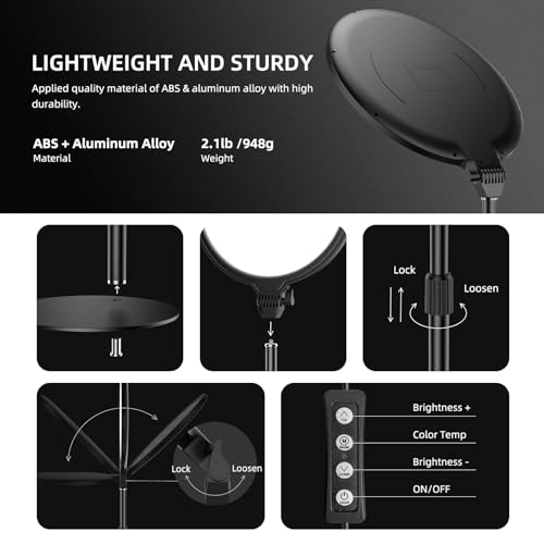 Anautin 10.5in LED Desk Ring Light, Video Conference Lighting for Zoom Meeting/Video Calls, Live Stream, Home Office, Computer Lighting for Webcam, Online Classes, Professional Streaming by Anautin - Image 6