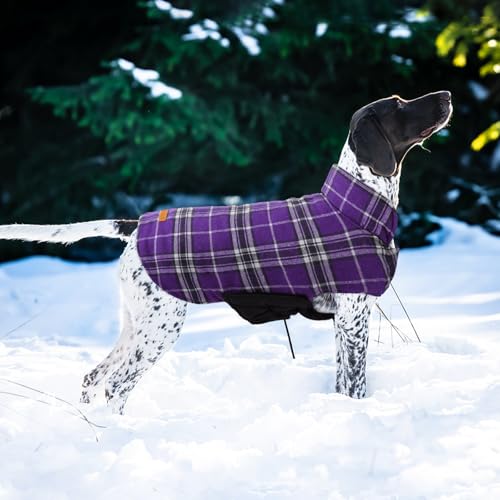 Image of Kuoser Waterproof Dog Coat, Warm Reversible Dog Jacket with Leash Hole