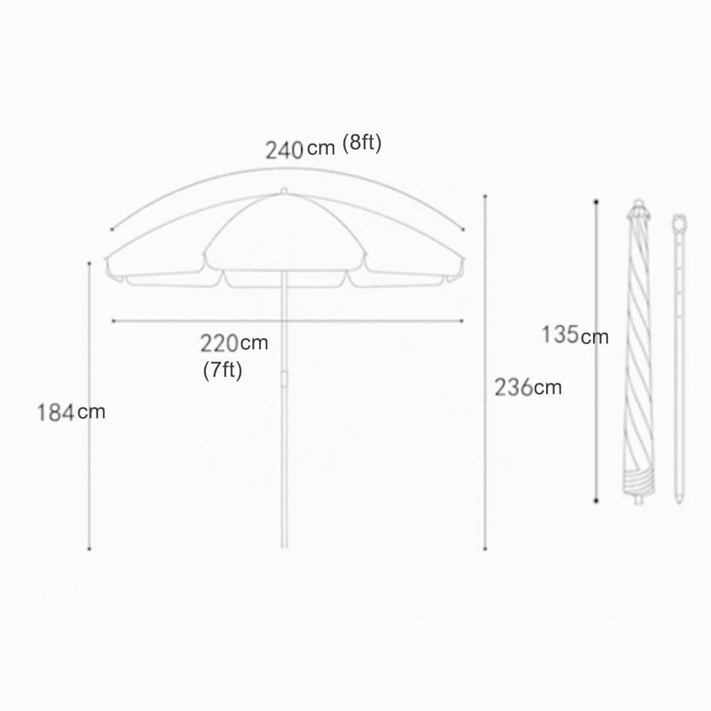 Klar Terrassenschirm 240cm Marktschirm Tischschirm Höhenverstellbar Outdoor Transparenter Regenschirm Für Patio Garden Market