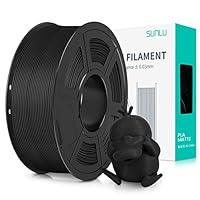 SUNLU 3D Printer Filament PLA Matte 1.75mm, Neatly Wound Filament, Smooth Matte PLA Finish, Print with 99% FDM 3D Printers, 1kg Spool (2.2lbs), 330 Meters, Matte Black