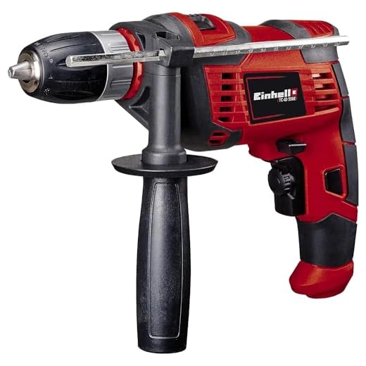 Einhell Schlagbohrmaschine TC-ID 550 E (550 W, Drehzahlregelelektronik, Drehzahlvorwahl, Rechts-/Linkslauf, Metall-Tiefenanschlag, Zusatzhandgriff)
