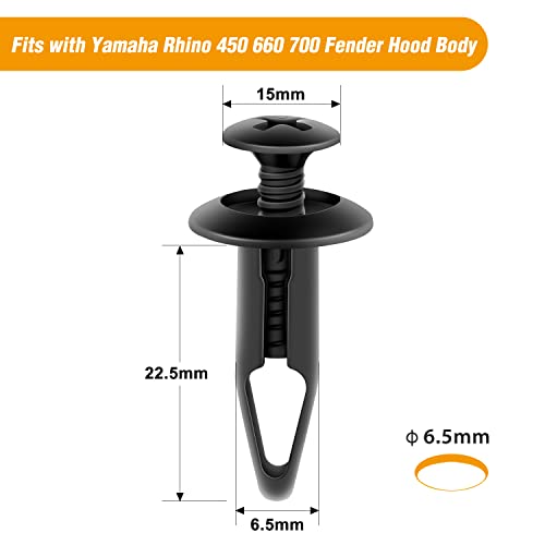 image for GOOACC 100PCS Bumper Rivet Clips Fastener Screw for Yamaha Rhino 450 6