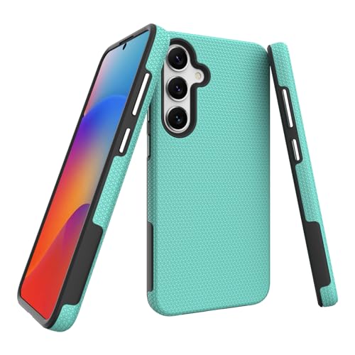 Image of NOXO Ultra-Hybrid Triangle Back Case Cover for Samsung Galaxy S25, | Shockproof Design | Camera Protection | Soft TPU & Rugged PC | Bumper Case Cover for Samsung S25, (Mint Grean)