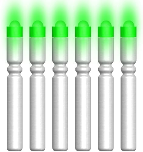 CosiComu Fishing Bobber Lights,Night Fishing Float Lights,Fishing Glow Sticks,Lighted Nocks for Arrows 6-Pack