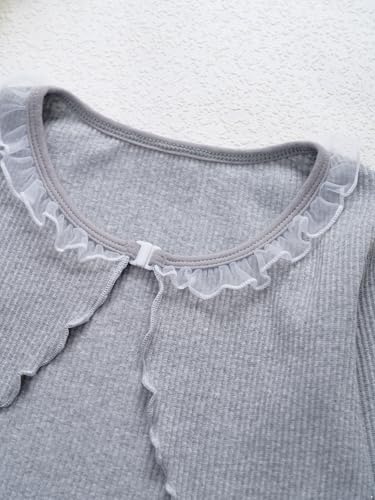 DINORMIN Ballet Wrap Tops Leotard for Girls Dance Wraps Sweater Ruffled Shirts Ballerina Cardigans4