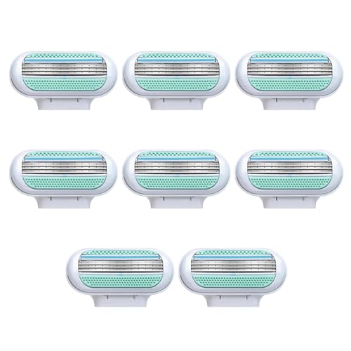 8 Piezas Recambios para Maquinilla para Mujer,Cuchillas de Afeitar Mujer Compatible con Venus, Cuchillas Universales de 3 Etapas para Afeitar Piernas, Axilas y Partes Íntimas,Material Acero Inoxidable