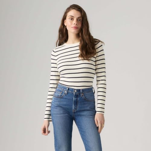 Levi's Rib Crew Sweater Brandy Stripe Egret NAV – Ansicht 3