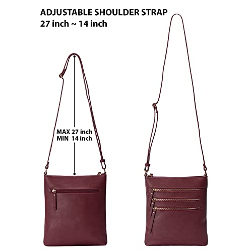 Image of Solene Crossbody Bag Functional Multi Pocket Messenger Purse Top Zip Closure Shoulder Handbag With Adjustable Strap