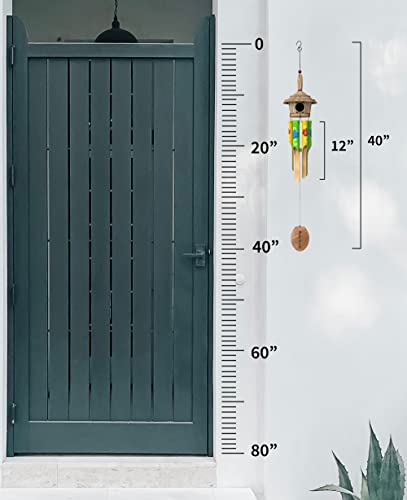 Nalulu Bloom Bamboo Wind Chimes - Outdoor Wood Wooden Windchimes With Birdhouse, Handcrafted With Calming Deep Tones, Ideal Home Decor Or Gift For Any Occasion #TOP4