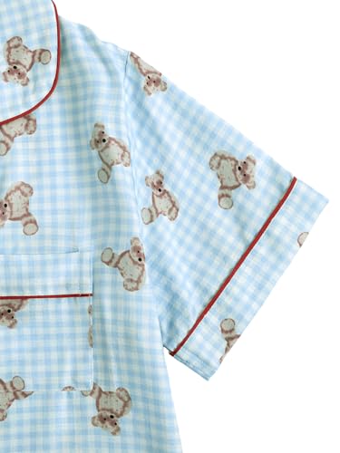 Image of Verdusa Women's 2 Piece Pajama Sets Cute Printed Fall Pajamas Sleepwear Button Up Shirt with Pants Lounge Pjs