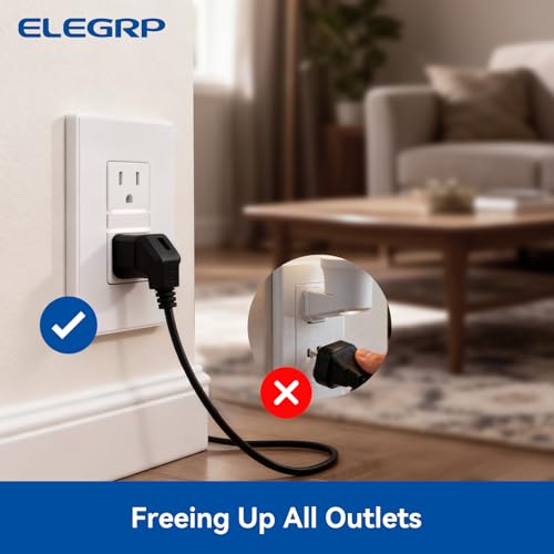 Image of ELEGRP Decorative Outlet Night Light, Electrical Wall Outlets with Built in Led Guidelight 4000K, Tamper Resistant Receptacle, 15 Amp 125 Volt, Matte White, 4 Pack