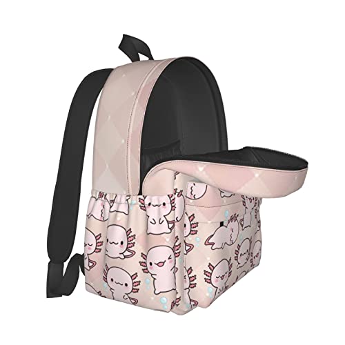 Kugeck Axolotl Pattern Backpack Lightweight For Teens Boys Girls Backpacks Bookbags Daypack One Size #TOP4