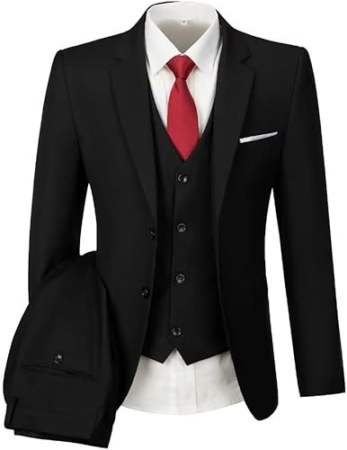 Miniatura 4 de Trajes de esmoquin para hombre trajes de hombre para hombre ajuste delgado baile de graduación boda trajes de 3 piezas blazer chaleco y pantalones