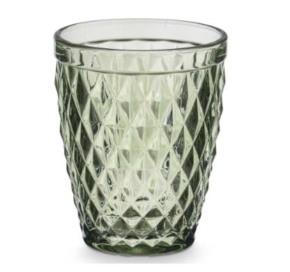 Vivalto Juego de 6 Vasos de Cristal Verde Diamante de 250 ml