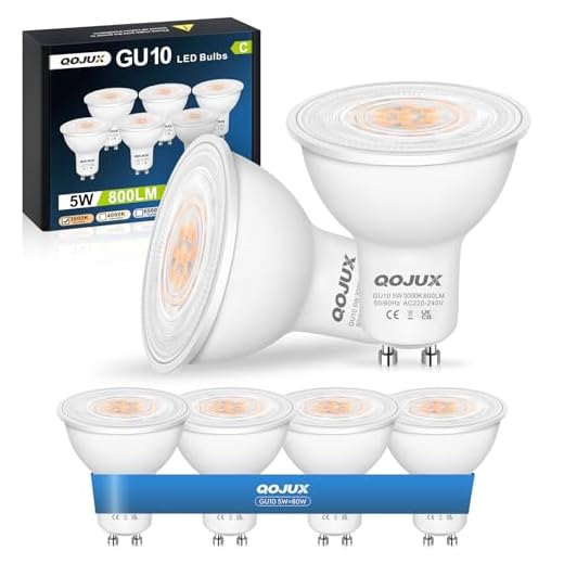 QOJUX GU10 LED Warmweiss, 5W 800LM Energieeffizienzklasse C LED Glühbirne, 80W Halogen Leuchtmittel Ersetzt, 38° Abstrahlwinkel 3000K Warmweiß GU10 Lampe Energiesparlampe, Nicht Dimmbar, 6 Stück