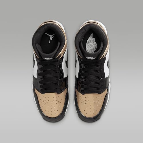 Jordan 1 Mid Little/Big Kids' Cleats (HF6883-701, Metallic Gold/White/Black)4