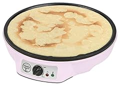 Bestron crepiera elettrica, Macchina per crêpes dal design retrò, per crêpes con Ø 30 cm, incl. spargitore di pastella e giratorta, con rivestimento antiaderente, 1000 watt, colore: Rosa