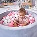 Ranbebi Play Ball Pit Balls 500/1000/2000 Count Plastic Balls for Ball Pit Playpen BPA- Free Crush Proof Pits Ball Crawling Tunnels Balls for Pet Dogs,Soft Toys for Kids Pink &White