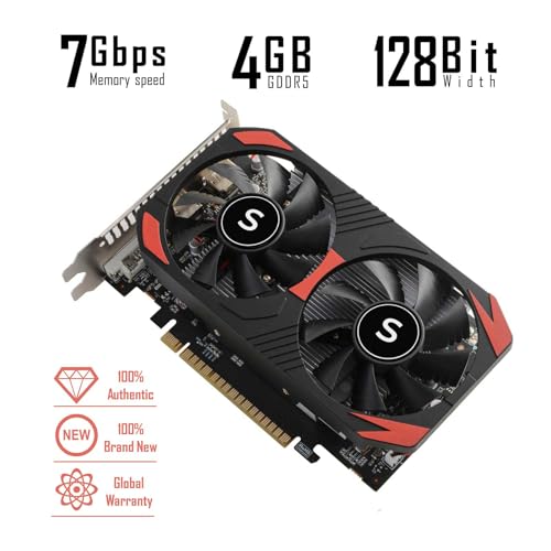 GTX 1050 Ti Gaming Graphics Card, 4GB, 128 Bit, GDDR5, DisplayPort HDMI DVI, Computer GPU, PC Video Cards, Dual Air Cooling, PCI Express x16 3.0, DirectX 12, 8K Displays Support - Image 3