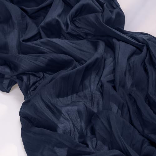 Image of MLMC 3 Pack Navy Blue Table Runner 10ft Rustic Summer Cheesecloth Table Runner Gauze Cheese Cloth Centerpiece Decororations 35x130 Inches for Wedding Baby Shower Outdoor Picninc Decor