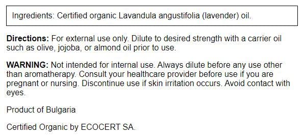 Aceite Esencial Lavanda Orgánico Certificado Swanson 0.5 FL OZ miniatura 2
