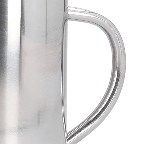 UPQRSG Doppelwandige Kaffeetasse Aus Edelstahl, Metallbecher mitGriff und Deckel, 400 Ml Becher mitWärmeisolierung und Verbrühschutzbecher, Spülmaschinenfest, für Den Heim und Außenbereich Geeignet