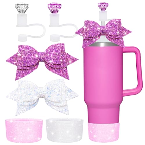 Lot de 6 nœuds en silicone pour bottes Stanley Cup de 102 et 887 ml – Housse de paille en silicone pour accessoires de tasse Stanley – Décorations réutilisables pour gobelets Lot de 6 nœuds en silicone pour bottes Stanley Cup de 102 et 887 ml – Housse de paille en silicone pour accessoires de tasse Stanley – Décorations réutilisables pour gobelets