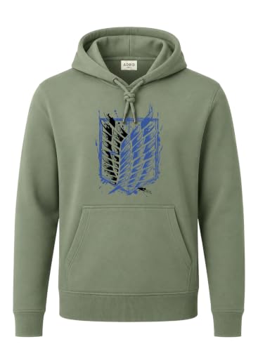Image of ADRO Mens Abstract Graphic Hoodie | 320 GSM Cotton Poly Fleece | Regular Fit Contemporary Artistic Sweatshirt for Winter & Streetwear