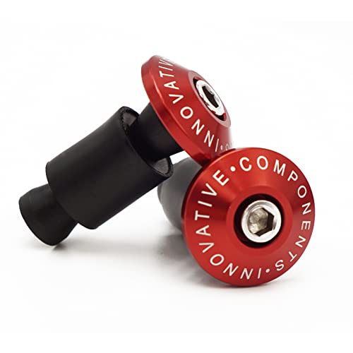 Hotiko Universel Moto vélo 7/8' 22mm Embout Guidon CNC Extrémités de Guidon de Moto Poids Plug Bouchon de Guidon Velo (Rouge)