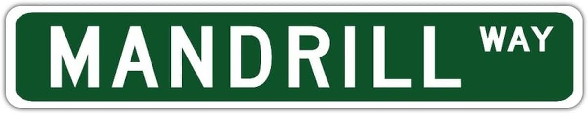 Mandrill Vintage Street Metal Sign 3x18 Inch Modern Waterproof Aluminum Tin Signs for Indoor & Outdoor Road Community Street Home Decoration Wall Art Poster