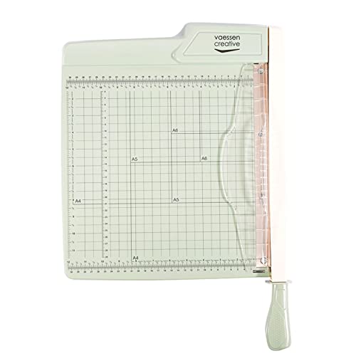 Vaessen Creative Guillotina de Papel 30 cm Verde menta - Cortadora para Vinilo, Carton y Cartulina A4, A5 y A6 - Cizalla para Bricolaje, Scrapbooking, Journaling, Tarjetas y Manualidades