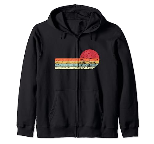 Retro Bicycle Cicling Lovers Mountain Bike Cycling and Biki Zip Hoodie