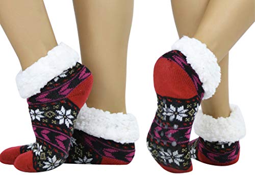 Image of ToBeInStyle Women's Pack of 3 or 6 Cozy Plush Winter Thermal Non-Skid Socks