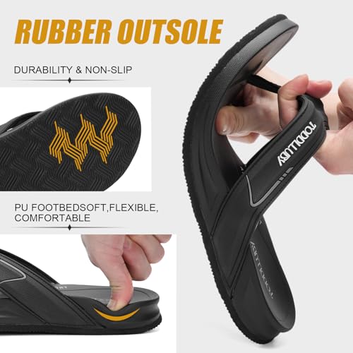 Men's Flip Flops With Arch Support, Soft and Comfortable Insole, Anti Slip and Wear-resistant Sole, PVC Waterproof Shoelaces, Summer Beach Sandals3
