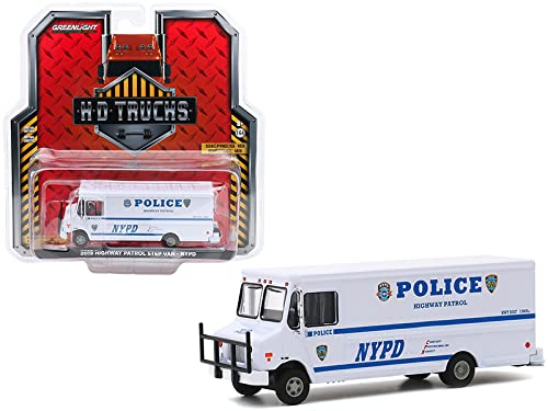 StarSun Depot 2019 Highway Patrol Step Van New York City Police Dept (NYPD) White H.D. Trucks Series 18 1/64 Diecast Model by Green Light