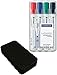 Produktbild Staedtler 351 WP4 Lumocolor Whiteboardmarker, 4 Stück in aufstellbarer Box mit Löscher (Stifte + Löscher Schwarz, 1)