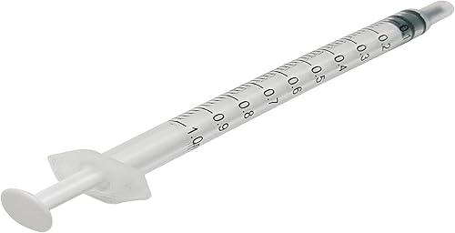 Miniatura 10 de 100 jeringas de pipeta de 0.0 fl oz y 1 cc con punta deslizante Luer sin aguja para mascotas oral, rellenar, aplicar aceite o pegamento, medir o